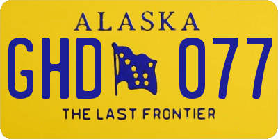 AK license plate GHD077