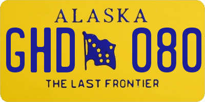 AK license plate GHD080