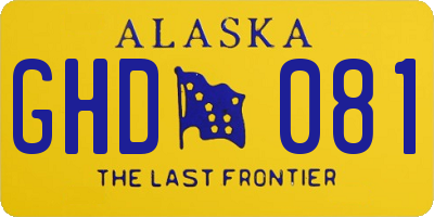 AK license plate GHD081