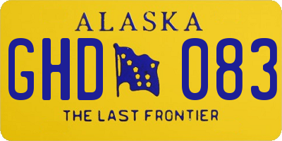AK license plate GHD083