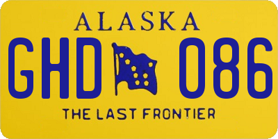 AK license plate GHD086