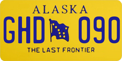 AK license plate GHD090