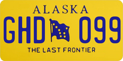 AK license plate GHD099