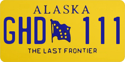 AK license plate GHD111