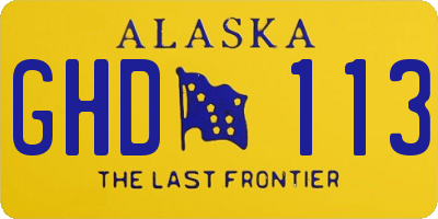 AK license plate GHD113