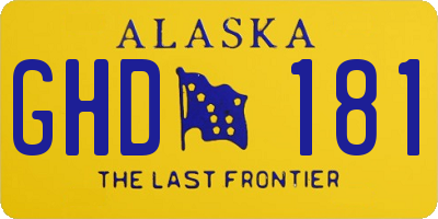 AK license plate GHD181