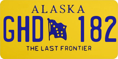 AK license plate GHD182