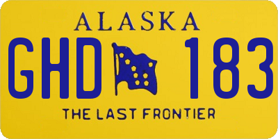 AK license plate GHD183