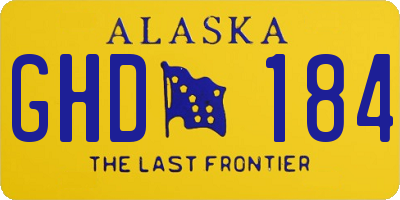 AK license plate GHD184