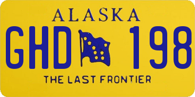 AK license plate GHD198