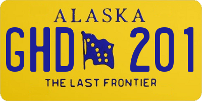 AK license plate GHD201