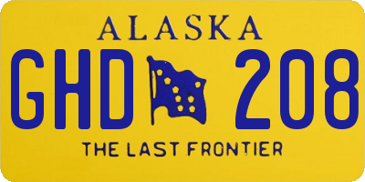 AK license plate GHD208