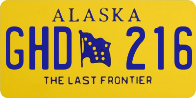 AK license plate GHD216