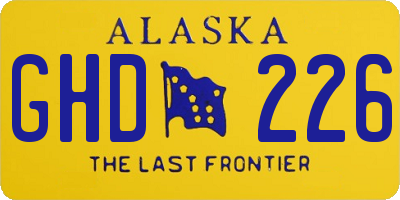 AK license plate GHD226