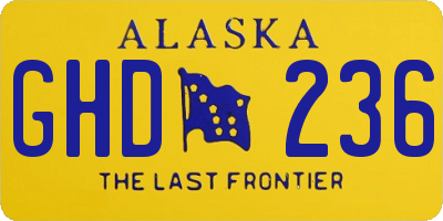 AK license plate GHD236