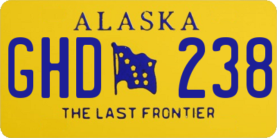 AK license plate GHD238