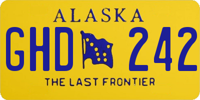 AK license plate GHD242
