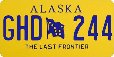 AK license plate GHD244