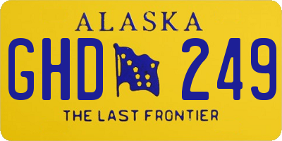 AK license plate GHD249