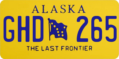 AK license plate GHD265