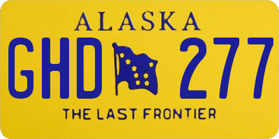 AK license plate GHD277