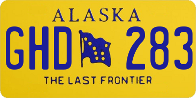 AK license plate GHD283