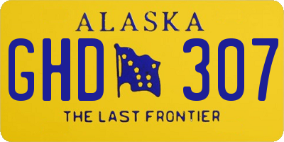 AK license plate GHD307