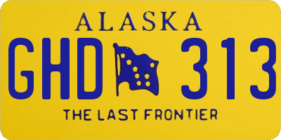 AK license plate GHD313