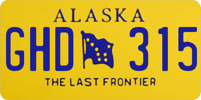 AK license plate GHD315