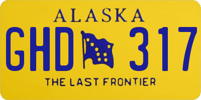 AK license plate GHD317
