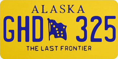 AK license plate GHD325