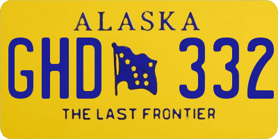 AK license plate GHD332