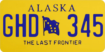 AK license plate GHD345
