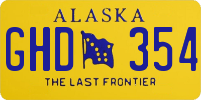 AK license plate GHD354