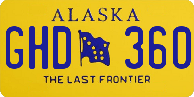 AK license plate GHD360
