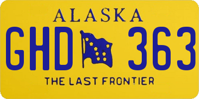AK license plate GHD363