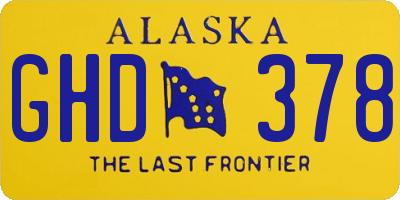 AK license plate GHD378