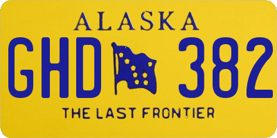AK license plate GHD382