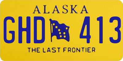 AK license plate GHD413