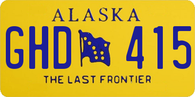 AK license plate GHD415