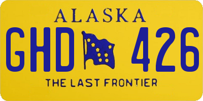 AK license plate GHD426