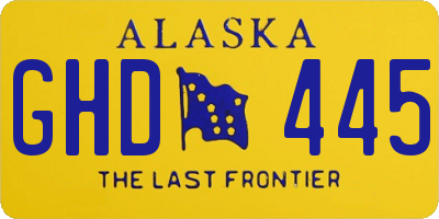 AK license plate GHD445
