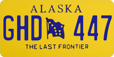 AK license plate GHD447