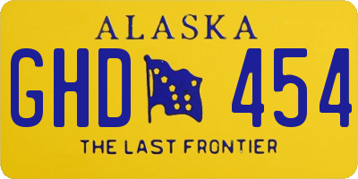 AK license plate GHD454