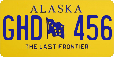 AK license plate GHD456
