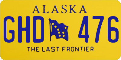 AK license plate GHD476