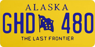 AK license plate GHD480