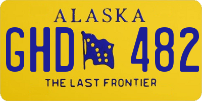 AK license plate GHD482