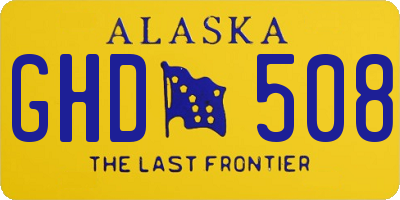 AK license plate GHD508