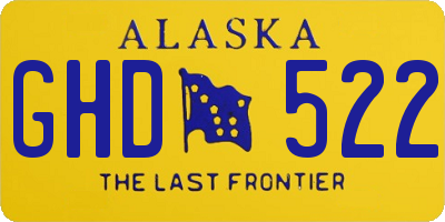 AK license plate GHD522